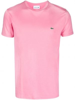 Памучна тениска Lacoste розово