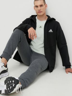 Меланжирани панталон Adidas сиво