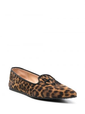 Leopardimustriga mustriline loafer-kingad Gianvito Rossi pruun