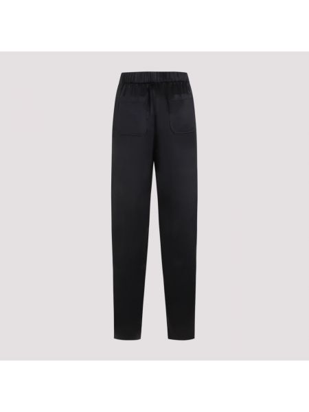 Pantalones de seda Giorgio Armani negro