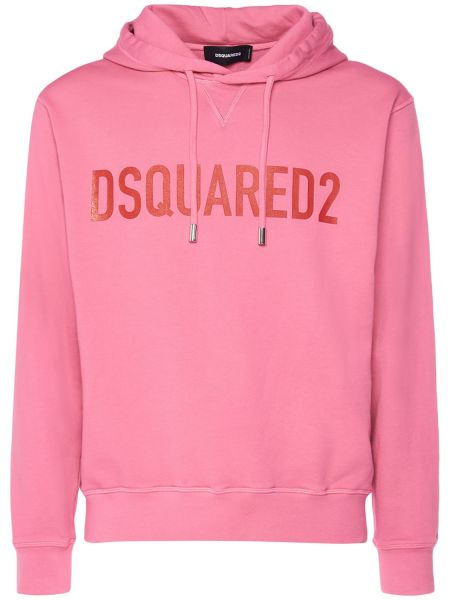 Sudadera con capucha de algodón Dsquared2 rosa