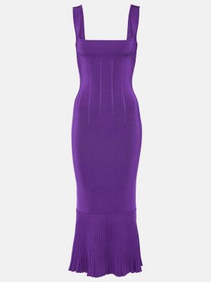 Платье миди с рюшами Galvan фиолетовое
