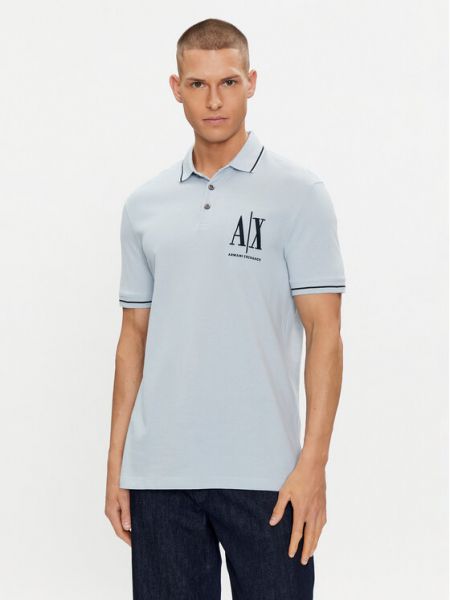 Polo marškinėliai Armani Exchange mėlyna