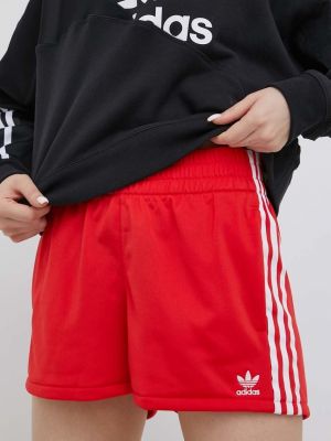 Красные однотонные шорты Adidas Originals