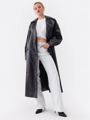 Palton cu croială lejeră Calvin Klein Jeans negru