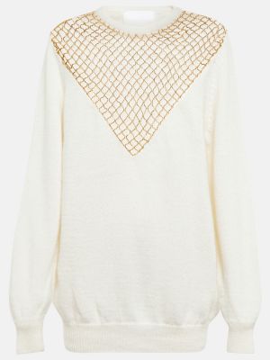 Moherowy sweter Costarellos biały