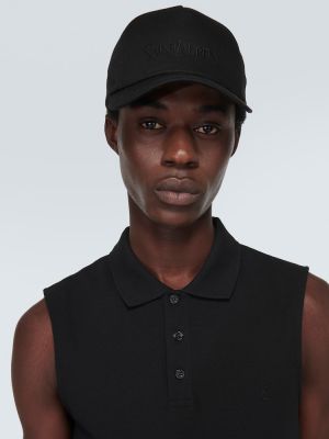 Cappello con visiera di cotone Saint Laurent nero