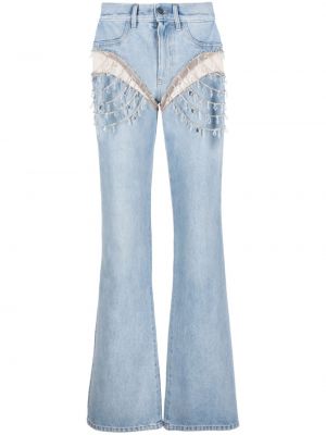 Straight leg jeans con cristalli Seen Users blu