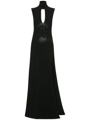 Dolga obleka iz viskoze Victoria Beckham črna