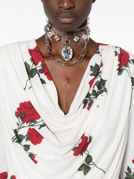 Křišťálový průsvitný náhrdelník Alessandra Rich stříbrný
