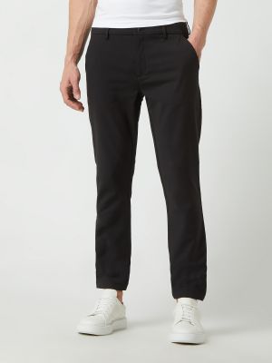 Spodnie slim fit w jednolitym kolorze Casual Friday czarne