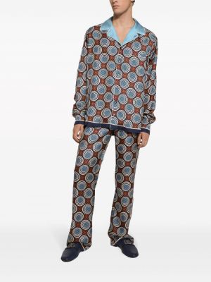 Raštuota šilkinė marškiniai Dolce & Gabbana
