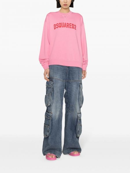 Sweatshirt aus baumwoll mit print Dsquared2 pink