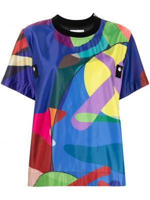 Camiseta con estampado con estampado abstracto Sacai