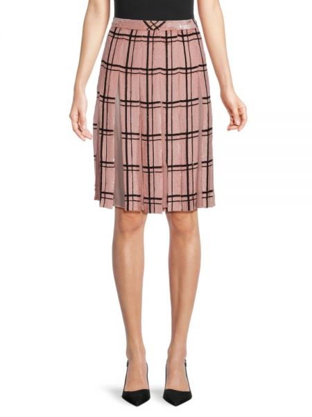 Шелковая юбка миди с бахромой Valentino розовая