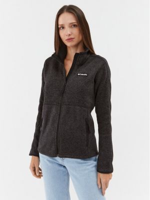 Fleecový priliehavý sveter na zips Columbia čierna