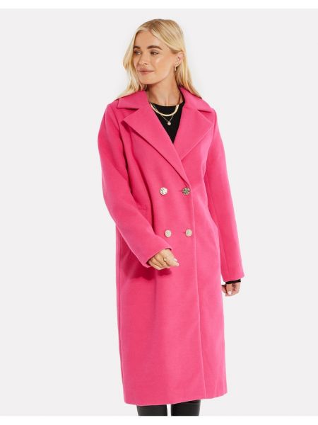 Двубортное пальто Threadbare розовое