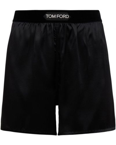Svilene satenske kratke hlače Tom Ford crna