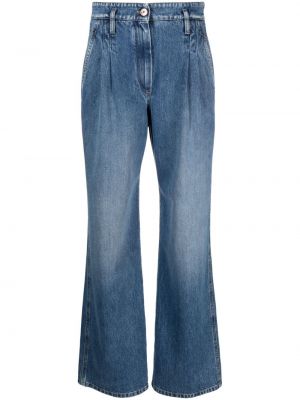 Jeans taille haute large Brunello Cucinelli bleu