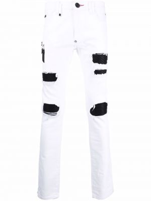 Slank lav midje skinny jeans Philipp Plein hvit