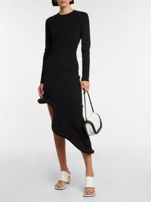 Асиметрична миди рокля Jw Anderson черно