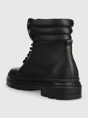 Kožené kotníkové boty Calvin Klein černé