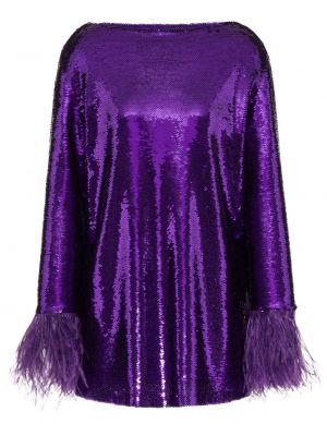 Tylové koktejlové šaty s flitry Valentino fialové