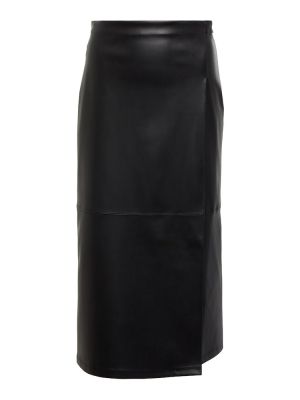 Kožená sukňa z ekologickej kože Max Mara čierna
