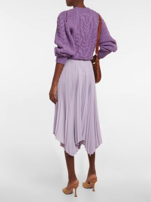 Fusta lunga plisată Polo Ralph Lauren violet