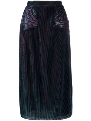 Plisovaná sukně s vysokým pasem na zip Marco De Vincenzo - modrá