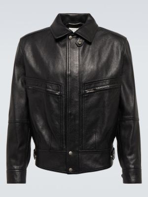 Kožna jakna Saint Laurent crna