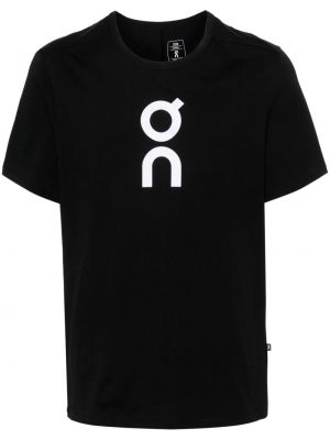 Тениска с принт On-running черно