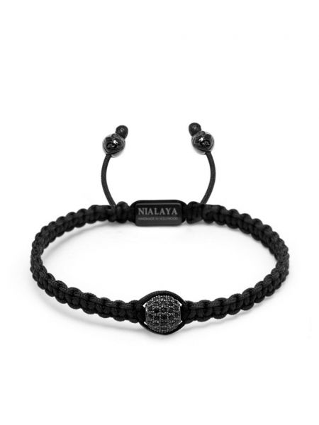 Cord armband mit kristallen Nialaya Jewelry schwarz