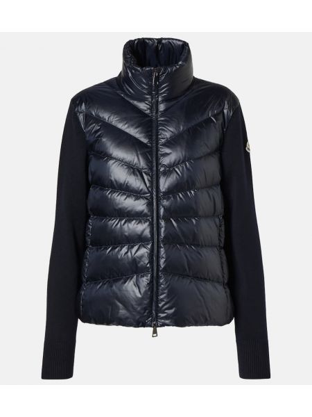 Cardigan i ull i dun Moncler blå