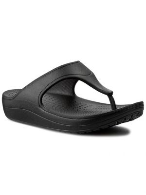 Platform talpú flip-flop Crocs fekete