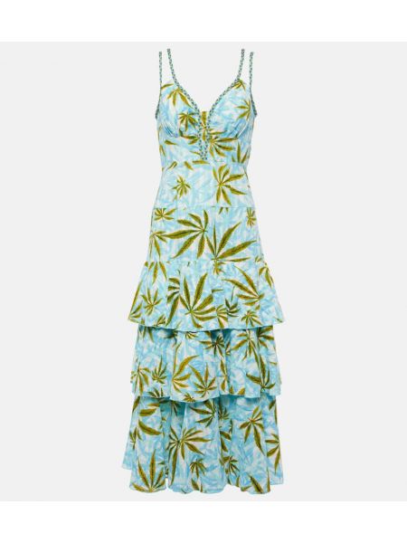 Pamučna maksi haljina s printom Diane Von Furstenberg plava