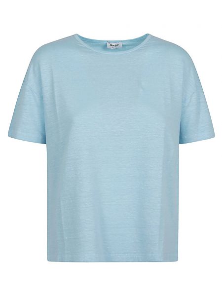 T-shirt di lino in jersey Base blu