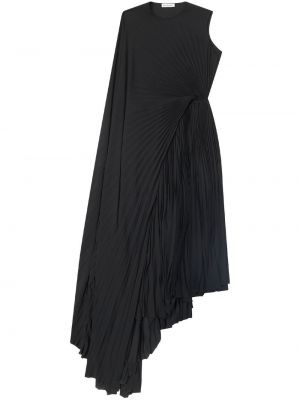 Pliszírozott magas derekú ruha Balenciaga fekete