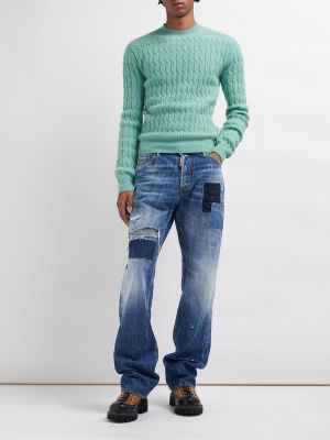 Suéter de punto de lana mohair Dsquared2 verde