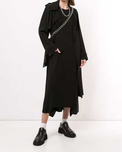 Vestido sin mangas drapeado Yohji Yamamoto negro