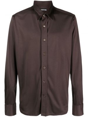 Camicia di seta Tom Ford marrone