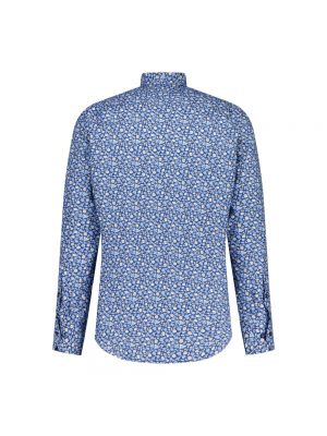Camisa de algodón de flores con estampado Stenströms azul