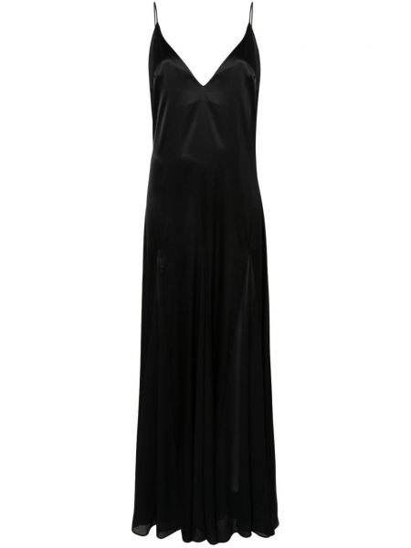 Satenska večernja haljina Elisabetta Franchi crna