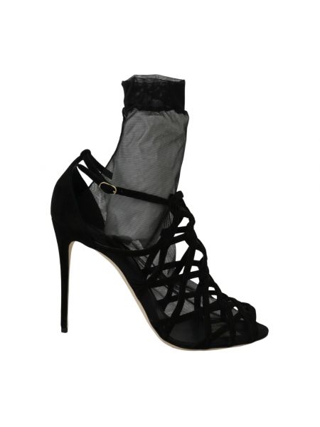 Sandały zamszowe Dolce And Gabbana czarne