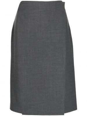 Vlnená puzdrová sukňa System sivá