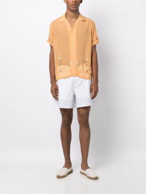 Jedwabna koszula z kryształkami Bode pomarańczowa