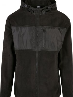 Flīsa jaka ar kapuci Urban Classics melns