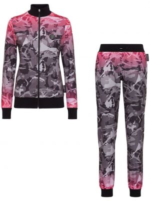 Pantaloni tuta con stampa camouflage Plein Sport rosa