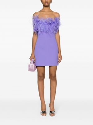 Mini suknele su plunksnomis The New Arrivals Ilkyaz Ozel violetinė
