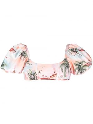 Trykt floral topp Agua By Agua Bendita rosa